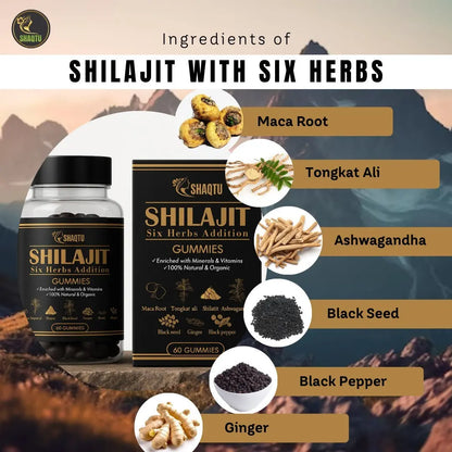 Shilajit Gummies Six Herbs – Natural Energy  Booster